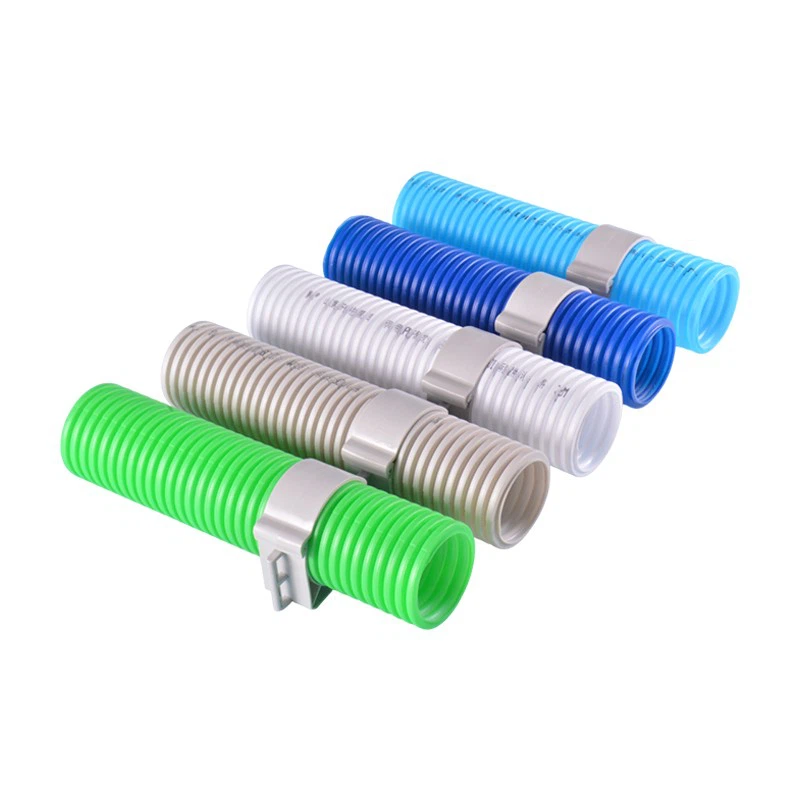 এইচডিপিই 75 মিমি ফ্রেশ এয়ার ডাবল ওয়াল ঢেউতোলা পিই পাইপ এয়ার ডাক্ট সিস্টেমের জন্য